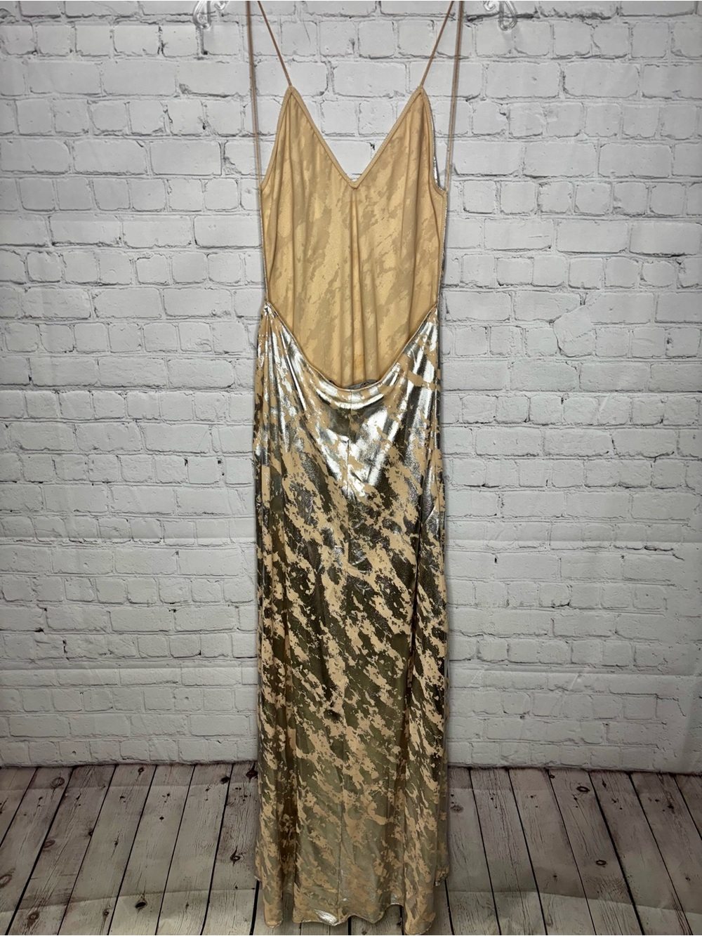ZARA FOIL PRINT SLIP DRESS - Picture 6 of 9